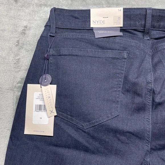 NYDJ Women's Size 14 Short Jeans Lift Tuck Technology Dark Blue Denim Straight - Picture 8 of 12